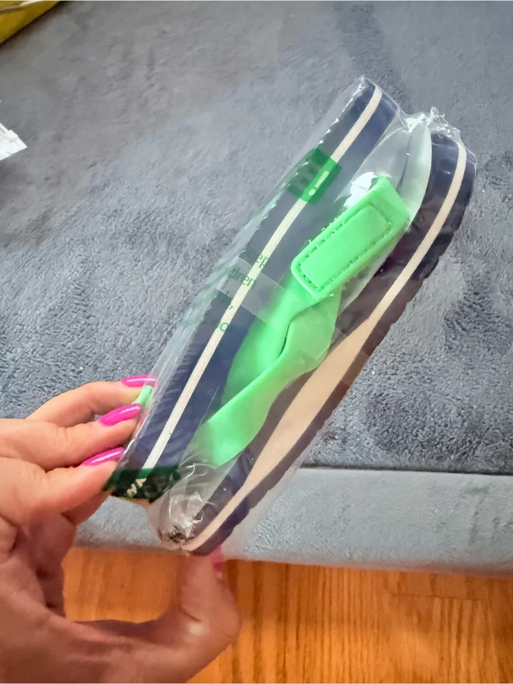 Navy & Green Toddler Dinosaur Jelly Sandals